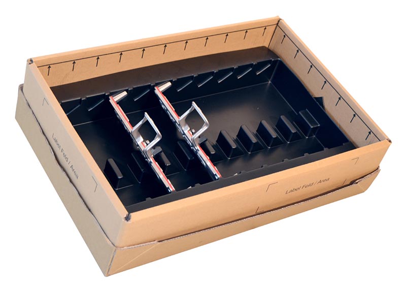 Komplettlösungen aus Kunststoff, Einlage in Karton